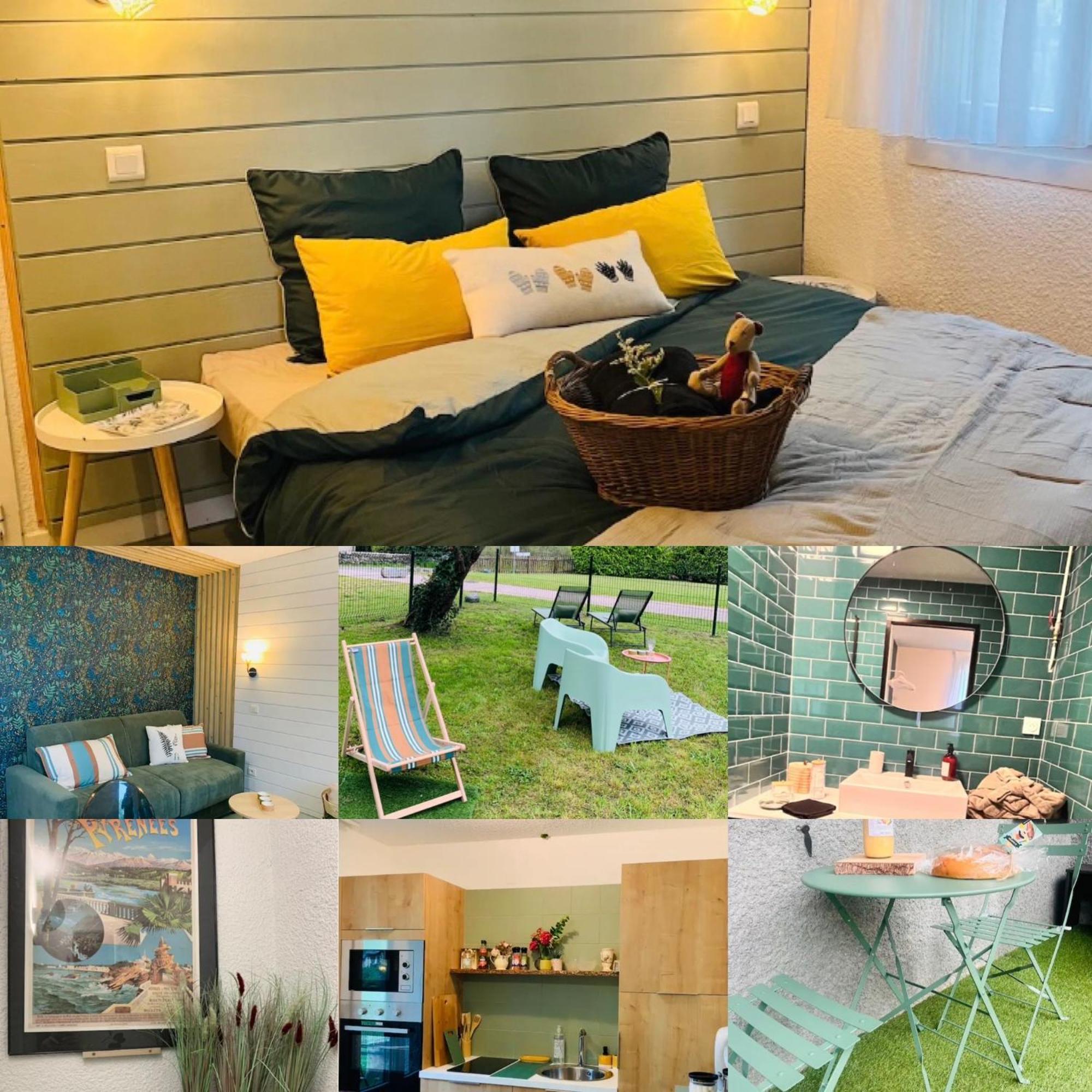 La Suite Unique - Le Jardin Sur Les Pyrenees- Vue Panoramique Montagne -Jardin Cloture Prive De 100M2-Parking-Linge De Lit Et Serviettes Compris- Bielle Bagian luar foto